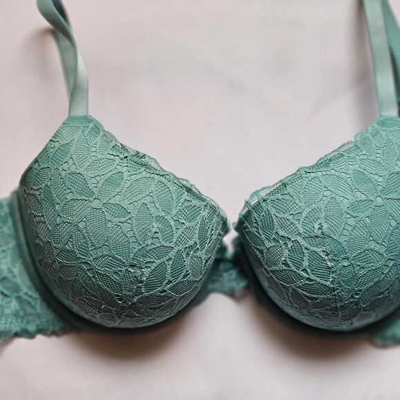 Aerie Women's Green Lace Push Up Bra 36C - Picture 2 of 6
